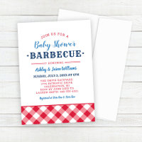 Baby Shower BBQ rojo blanco y azul