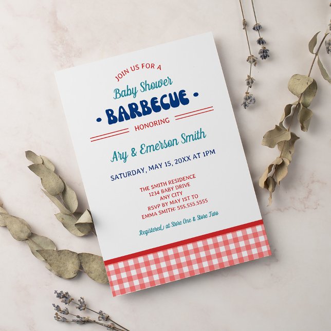 Invitación Baby Shower BBQ rojo blanco y azul (Subido por el creador)