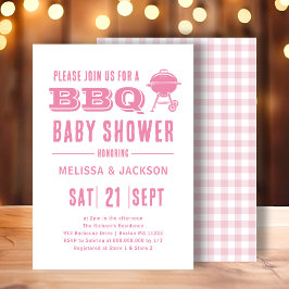 Invitación Baby Shower BBQ rosa