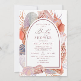 Invitación Baby Shower Beach Seasheles acuarela Nautical