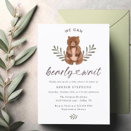 Invitación Baby Shower Bearly Wait Rustic & Modern Invitation