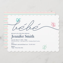 Baby Shower Bebe Butterfly sencillo en francés