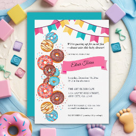 Invitación Baby Shower: Bebé Donut moderno rompe bóvedas