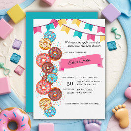 Invitación Baby Shower: Bebé Donut moderno rompe bóvedas