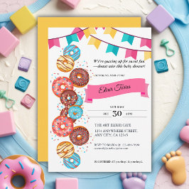 Invitación Baby Shower: Bebé Donut moderno rompe bóvedas