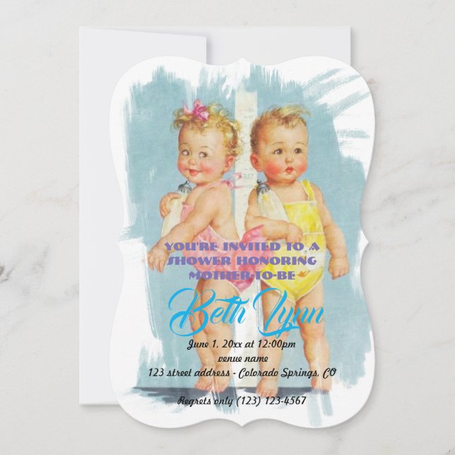 Invitación Baby Shower bebe el destino del Fiesta (Anverso)