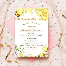 Invitación Baby Shower Bee A Little Honey Está En Camino