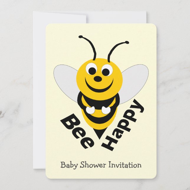 Invitación Baby Shower Bee Design (Anverso)
