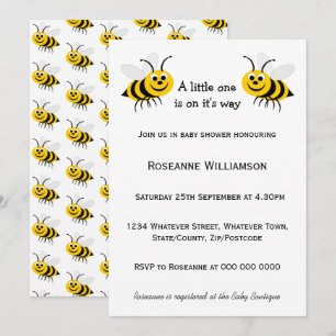 Invitación Baby Shower Bee Design