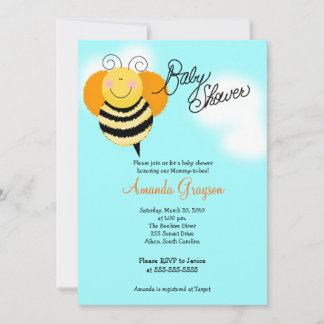 Invitación Baby Shower Bee Hop Bumble Bee