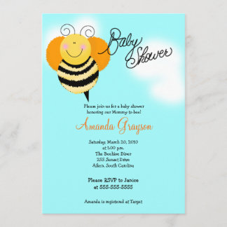 Invitación Baby Shower Bee Hop Bumble Bee