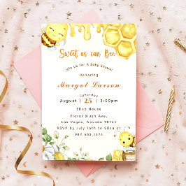 Invitación Baby Shower Bee Sweet As Can Bee