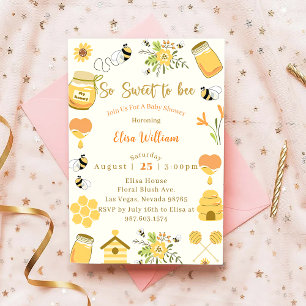 Invitación Baby Shower Bee Tan Dulce Para Apostar