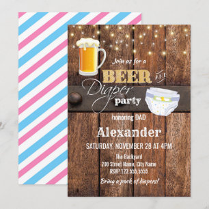 Invitación Baby Shower Beer and Diaper