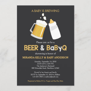 Invitación Baby Shower Beer & BabyQ, Invitación Bb