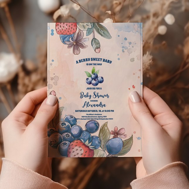 Invitación Baby Shower Berry Sweet Fruit (Subido por el creador)
