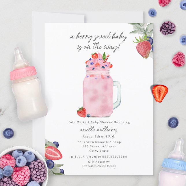 Invitación Baby Shower Berry Sweet Smoothie (Subido por el creador)