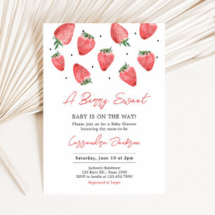 Invitación Baby Shower Berry Sweet Strawberry