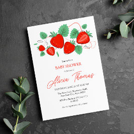 Invitación Baby Shower Berry Sweet Strawberry