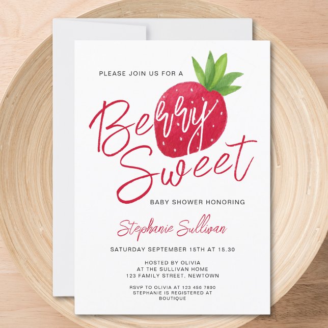 Invitación Baby Shower Berry Sweet Strawberry (Subido por el creador)