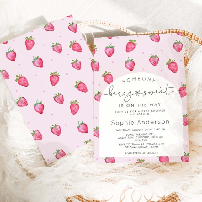 Invitación Baby Shower Berry Sweet Strawberry (Subido por el creador)