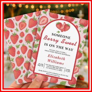 Invitación Baby Shower Berry Sweet Strawberry