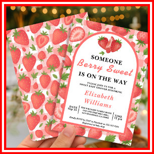 Invitación Baby Shower Berry Sweet Strawberry