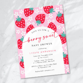 Invitación Baby Shower Berry Sweet Strawberry