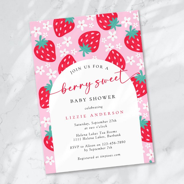 Invitación Baby Shower Berry Sweet Strawberry (Subido por el creador)