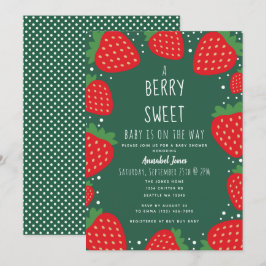 Invitación Baby Shower Berry Sweet Strawberry