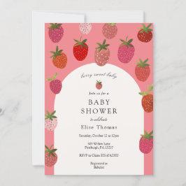 Invitación Baby Shower Berry Sweet Strawberry