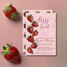 Baby Shower Berry Sweet Strawberry Hearts