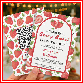 Invitación Baby Shower Berry Sweet Strawberry | QR RSVP