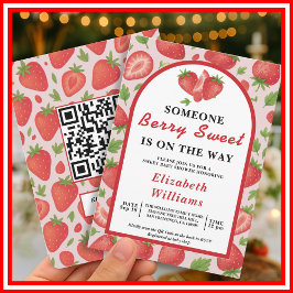 Invitación Baby Shower Berry Sweet Strawberry | QR RSVP