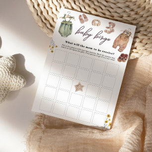 Invitación Baby Shower Bingo fall boho