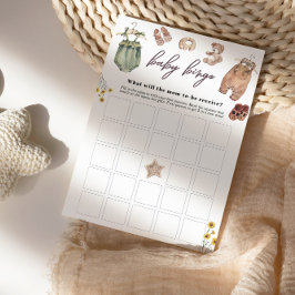 Invitación Baby Shower Bingo fall boho