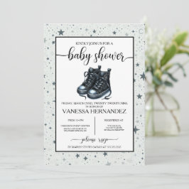 Invitación Baby Shower Black Baby High Tops
