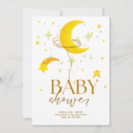 Invitación Baby Shower blanco amarillo