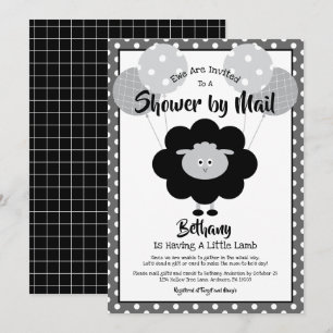 Invitación Baby Shower blanco negro por Mail Lamb Moda modern