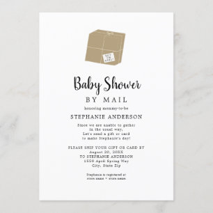 Invitación Baby Shower blanco simple por correo