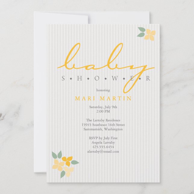 Invitación Baby Shower Blossom Bunches (Anverso)