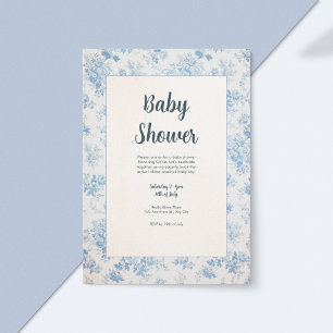 Invitación Baby Shower Blue and Cream Classic Toile