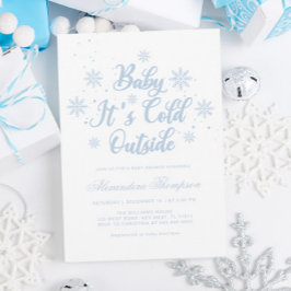 Invitación Baby Shower Blue and White Winter Wonderland