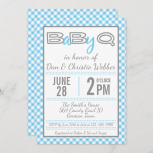 Invitación Baby Shower Blue BabyQ BBQ