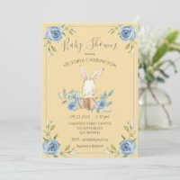 Baby Shower Blue Bunny Rabbit Yellow Boy