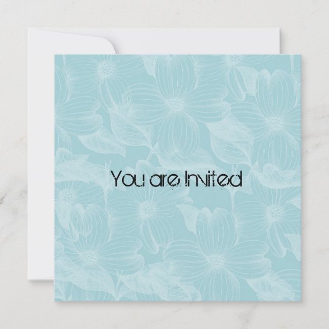 Invitación Baby Shower Blue Dogwood Flowers (Anverso)