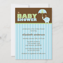 Invitación Baby Shower Blue Elephant Boy