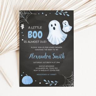 Invitación Baby Shower Blue Ghost Halloween