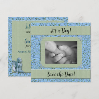 Invitación Baby Shower Blue Green Paisley Boy