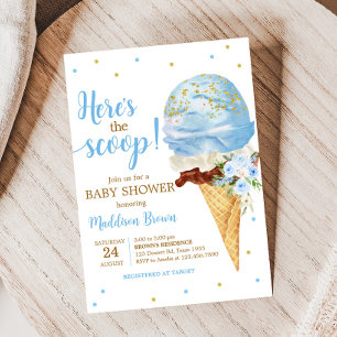 Invitación Baby Shower Blue Ice Cream